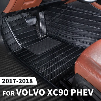 Изготовленные на заказ коврики из углеродного волокна для Volvo XC90 PHEV 2017 2018 Ковровое покрытие для ног Аксессуары для интерьера Автомобиля