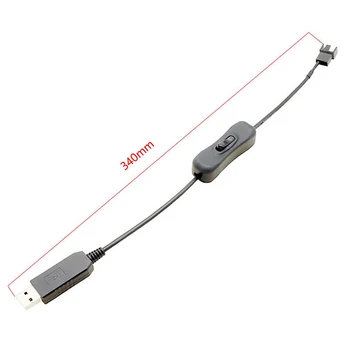 Соединительный кабель адаптера питания вентилятора с 4-контактным разъемом PWM 5V с USB-разъемом с выключателем