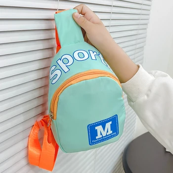 Модная Детская маленькая сумка с надписью, простой контрастный цвет, Детские нагрудные сумки для мальчиков, Портативные Детские сумки для девочек