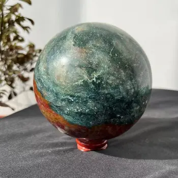 Хрустальный шар 9-11 см, Натуральная Океанская Яшма, Кварцевая сфера, Морской нефрит, Драгоценный Камень, Исцеляющий