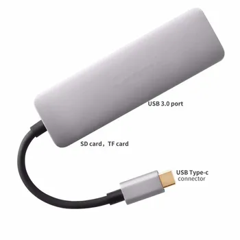 USB-концентратор Type C, HDMI-совместимый адаптер, Разветвитель для передачи данных