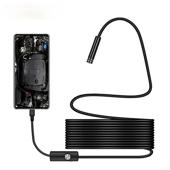 USB Эндоскоп Камера Полужесткий Жесткий Кабель 7/5,5 мм IP67 Водонепроницаемый 6 светодиодов Бороскоп Инспекционная Камера Windows Macbook ПК Android