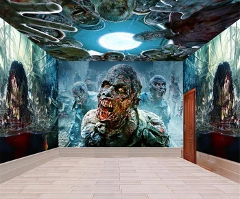Изготовленный на заказ papel de parede 3D Смерть, ужас зомби, фотообои, обои, домашний декор, настенная роспись, фон спальни, 3D наклейки