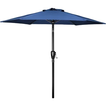 Круглый зонт для патио Aukfa 7,5 футов - Открытый зонт для рынка, бассейна, пляжа - Bluepatio canopy