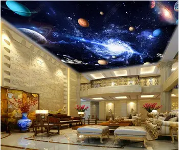 3d настенная роспись на потолке, голубая вселенная, космическая туманность, планета, декор для гостиной, фотообои на заказ для стен в рулонах