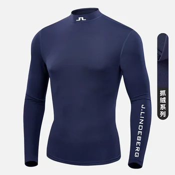J Мужская спортивная теплая футболка для гольфа с длинным рукавом, зимние колготки для гольфа в подвале, Джерси #GGT2201