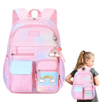 Рюкзаки для девочек, школьные рюкзаки с защитой окружающей среды, Градиентная Розовая Радужная сумка для книг, Школьные сумки с удобной радугой