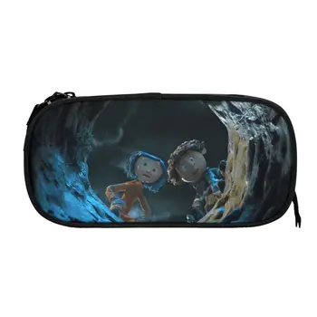 Коробка для ручек Coraline, Школьная сумка для ручек с аниме на молнии, Детская Канцелярская сумка, пенал в подарок