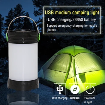 Ультра яркий светодиодный фонарь для кемпинга, Подвесная палатка, фонарик с компасом, открытый складной фонарик, Аварийный блок питания