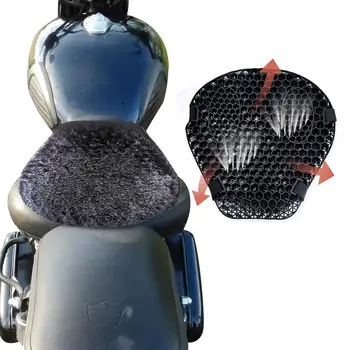 Воздушная подушка для сиденья мотоцикла, 3D воздушная подушка для сиденья мотоцикла, Дышащая, с сотовым покрытием, для облегчения давления на сиденье, Большая для