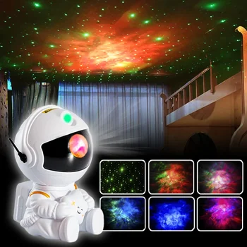 Регулируемый на 360 ° Астронавт Галактика Проектор Ночник светодиодный Ночник для Спальни Детская Звезда Галактика Освещение для украшения