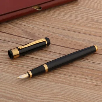 роскошная авторучка Baoer 500, металлическая ручка со средним наконечником, канцелярские принадлежности для студентов, офисные школьные принадлежности, чернильные ручки