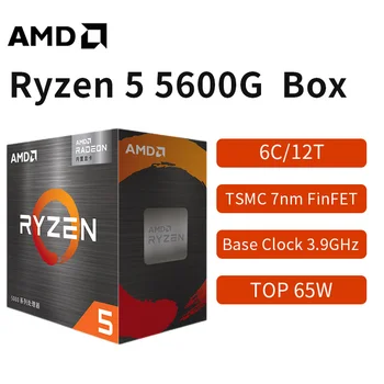 Новый Процессор AMD Ryzen 5 5600G R5 5600G Box CPU Настольный Процессор Socket AM4 3,9 ГГц Шестиядерный Двенадцатипоточный 65 Вт DDR4