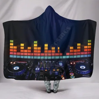 DJ Equalize Носимое одеяло с 3D принтом для взрослых и детей, различные типы одеял с капюшоном, флисовое одеяло