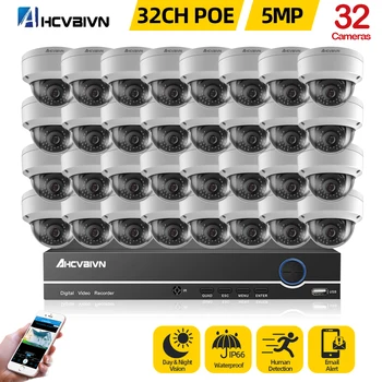 32CH 8MP 4K Xmeye NVR Комплект 5MP CCTV Система Безопасности Купольная Камера Наружная Антивандальная POE IP Камера Комплект Видеонаблюдения P2P View