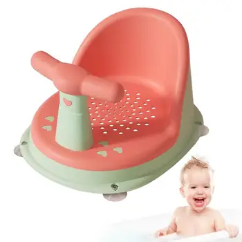 Детское Сиденье для ванны, Милое сиденье для ванны, безопасная противоскользящая подставка со спинкой и присосками для младенцев в возрасте 6-18 месяцев