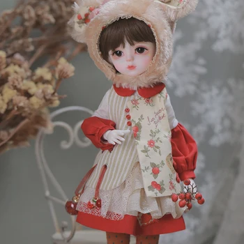 6 баллов: женская кукла BJD клубника и ягоды усовершенствованная смола Xi Zhenxi ретро лесная кукла SD island society 2D