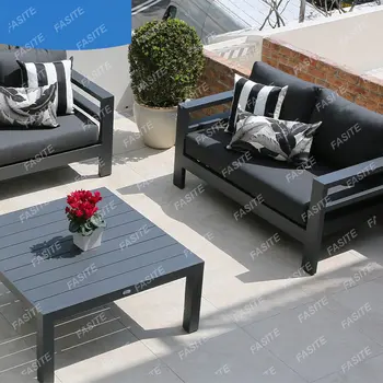 Скандинавский уличный диван из комбинированного алюминиевого сплава, журнальный столик во дворе, солнцезащитный крем, водонепроницаемый современный простой уголок