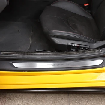 Для Toyota Supra MK5 2019-22 автомобильная встроенная подставка для ног, защита от грязи, дверная педаль, отделка порога, аксессуары из настоящего углеродного волокна