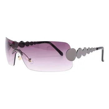 солнцезащитные очки evove без оправы, женские, мужские, роскошный дизайн, цельные солнцезащитные очки в стиле стимпанк для женщин, прозрачные линзы светлого цвета