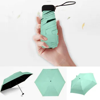 Зонт от солнца и дождя Женский Плоский легкий зонт-зонт Складной зонт от солнца Мини-зонт небольшого размера, легко хранящийся зонтик