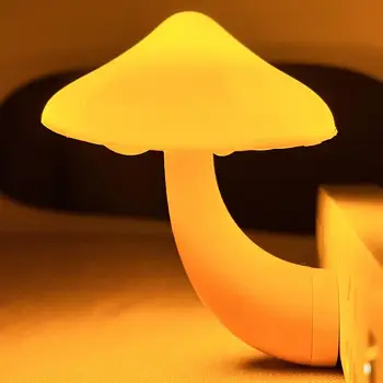 Сенсорная светодиодная ночная лампа, Милая настенная розетка в виде гриба, Индукционное Управление Освещением, Энергосбережение, Украшение мебели для ванной комнаты, спальни