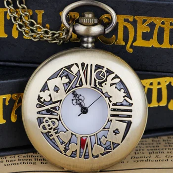 Серия Alice Wonderland, полый Большой цветок, ключ, Дворец кролика, Ретро карманные часы, прямая доставка CF1255
