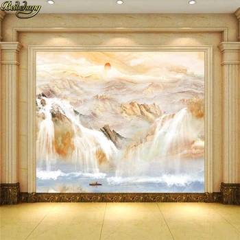 beibehang пользовательские мраморные обои с водопадом 3D фотообои Настенная живопись Диван Гостиная Спальня украшение гостиной сад