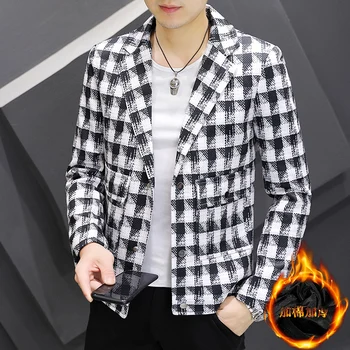 2023 Высококачественный мужской повседневный блейзер плюс хлопчатобумажная куртка для молодежной вечеринки, универсальная корейская версия модного делового блейзера, пальто M-4XL