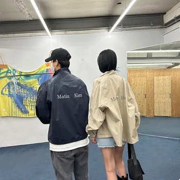 Новая корейская свободная глянцевая куртка унисекс Dongdaemun с монограммой