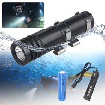 Мощный Светодиодный фонарик для Дайвинга с Выпученными Глазами, Супер Яркий Профессиональный Подводный Фонарь IP68, Водонепроницаемая лампа с аккумулятором 14500