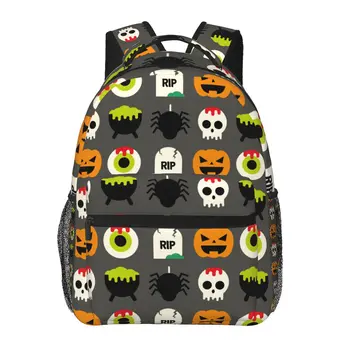 Женский рюкзак с красочными элементами Хэллоуина, модная сумка для женщин, мужская школьная сумка, сумка для книг Mochila