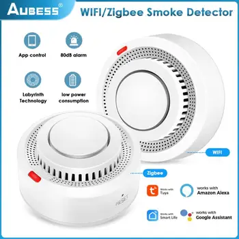Tuya WiFi/Zigbee Детектор дыма, датчик пожарной сигнализации, приложение для пожарной сигнализации, пульт дистанционного управления, помощник по домашней безопасности, Аксессуары