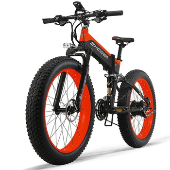 1000 Вт 48 В 14,5 АЧ, 21-скоростной электрический 26-дюймовый литиевый аккумулятор, толстая шина, городской горный электрический велосипед, ebike, складной электрический Велосипед
