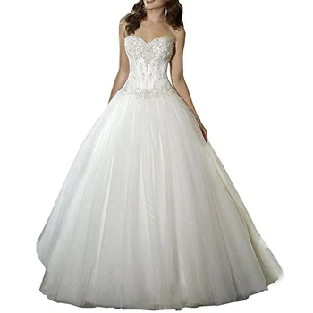 Бальное платье Принцессы, Свадебные платья, Свадебные платья из Тюля с блестками, Кружевные аппликации, Белое Вечернее платье Vestidos de novia