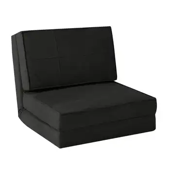 Мягкое замшевое 3-позиционное раскладное кресло для отдыха, черное