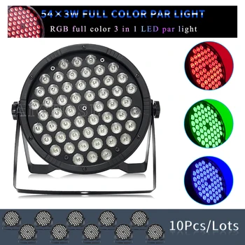 10 шт./лот 54x3 Вт RGB 3 в 1 LED Par Light DMX512 Управление Фоновой Мойкой Стен DJ Диско-Оборудование Бар Сценическое Освещение
