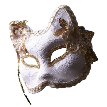 Белая Лиса Анфас Поющая Женская маска Аниме Женская Красота Японский Стиль маска на Хэллоуин