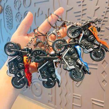 брелок для ключей с мультяшным мини-мотоциклом, откидная сумка для игрушечного автомобиля, подвеска, брелок для ключей от автомобиля, защелка для ключей от мелких товаров