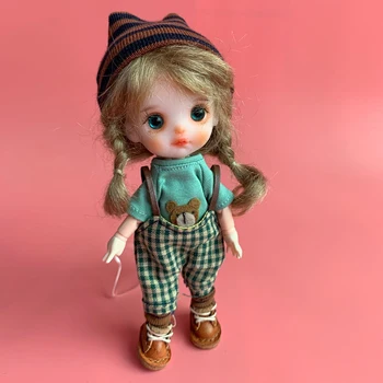 ob11/ комплект детской одежды для куклы bjd (футболка с короткими рукавами + шапка + комбинезон + носки) для 1 / 12bjd, GSC, аксессуары для кукол