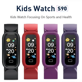 Новые умные часы для детей S90, будильник, Монитор сердечного ритма, сна, спортивный шагомер, Водонепроницаемые детские часы, детский браслет