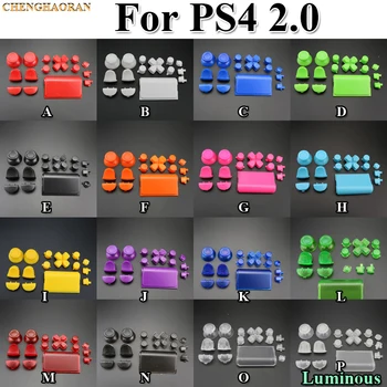 ChengHaoRan 1 комплект 17 цветов Дополнительный Полный комплект кнопок для PS4 2.0 Контроллер L1 L2 R1 R2 крышка Светящаяся/Однотонная/Прозрачный цвет