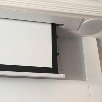Встроенный в потолок встраиваемый электрический экран с натяжением язычка, плавно интегрированный проекционный экран для проектора UST