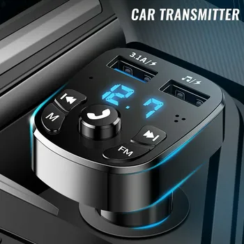Многофункциональный Автомобильный Беспроводной Bluetooth 5,0 FM-передатчик MP3-плеер 2USB Автомобильный адаптер быстрого зарядного устройства Светодиодный дисплей Высокого качества