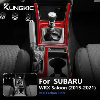 Наклейка для Subaru WRX 2015-2021 LHD, панель переключения передач, рамка, наклейка, внутренняя отделка, автоаксессуары из настоящего углеродного волокна