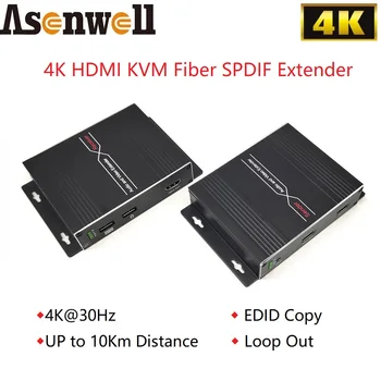 4K HDMI KVM Волоконно-Оптический Удлинитель HDMI Передатчик Приемник Клавиатура Мышь LC Порт 2 км RS232 3D ESD HDMI Удлинитель Петлевой Выход