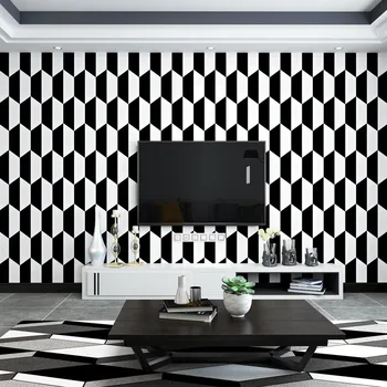 Черно-белые обои Современный минималистичный Скандинавский стиль Геометрическая Гостиная Спальня Ресторан ТВ Фон Настенные обои