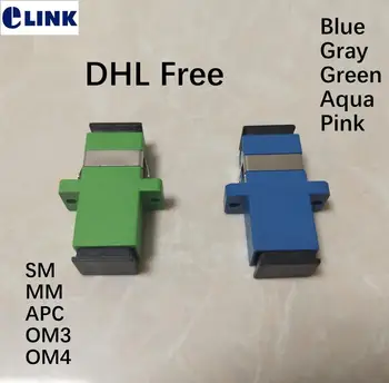 DHL Бесплатно 1000 шт. оптоволоконный SC адаптер Simplex SM MM UPC APC OM3 OM4 синий серый зеленый aqua красный оптический соединитель один тип корпуса IL