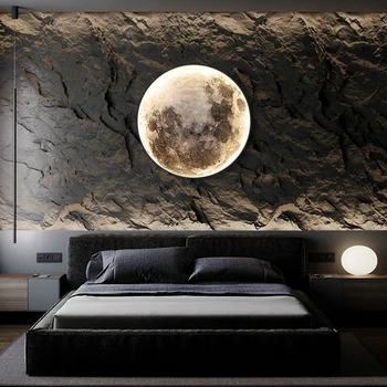 Современный светодиодный настенный светильник Moon Indoor Lighting для спальни, гостиной, украшения дома, светильники Украшают лампы Planet
