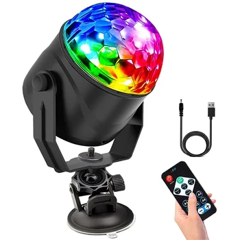 ИК-пульт дистанционного Управления LED DJ Disco Stage Lights Со звуком, Вращающийся RGB Хрустальный Магический шар, лампа для свадьбы, Рождественской домашней вечеринки, Лазерная лампа